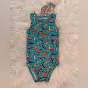 NWT Posh Peanut Lisa Frank Dancing Dolphins Bodysuit 2T